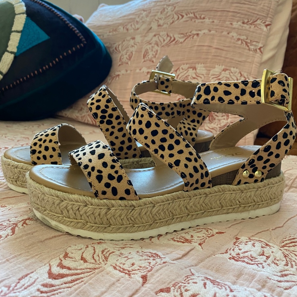 Animal Print Platform Sandals